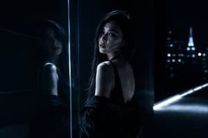 Moody Night Balcony Fashion Portrait preview image 11